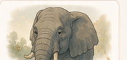 An elephant in a quiet landscape